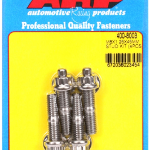 M8 X 1.25 X 45mm broached stud kit - 4pcs