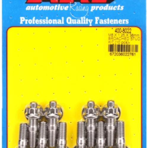 M8 X 1.25 X 38mm broached stud kit - 10pcs