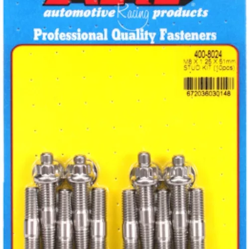 M8 X 1.25 X 51mm broached stud kit - 10pcs