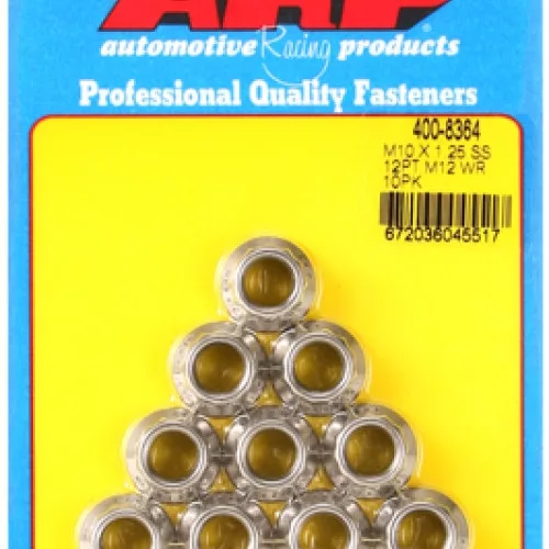 ARP M10 X 1.25 (M12 wr) SS 12pt nut kit