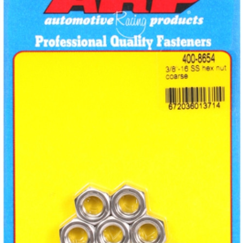 "3/8""-16 SS coarse hex nut kit" (5pcs)