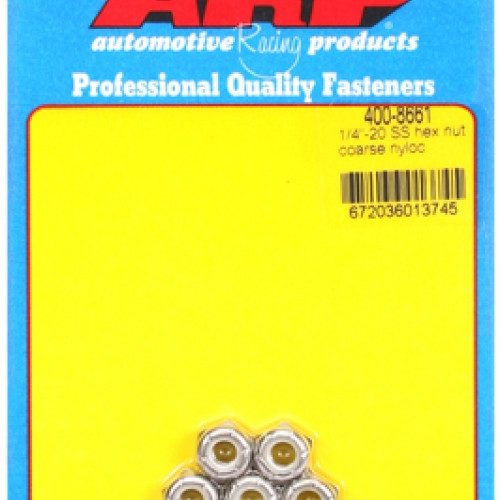 "1/4""-20 SS coarse nyloc hex nut kit" (5pcs)