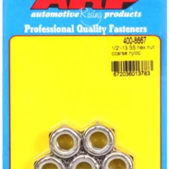   "1/2""-13 SS coarse nyloc hex nut kit" (5pcs)