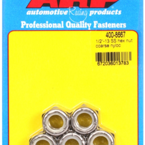 "1/2""-13 SS coarse nyloc hex nut kit" (5pcs)