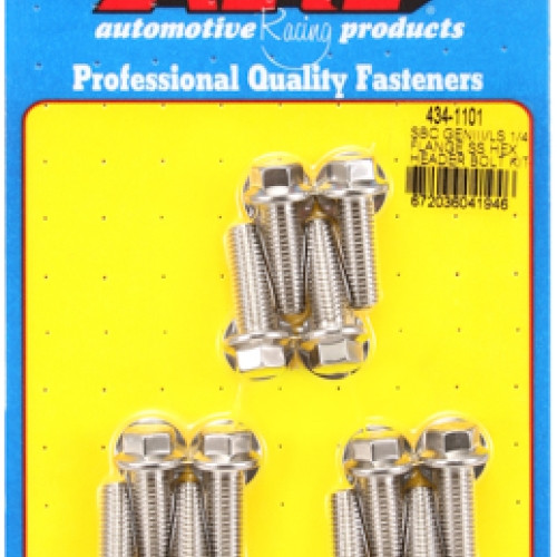 SBC GENIII/LS 1/4 FLANGE SS HEX HEADER BOLT KIT