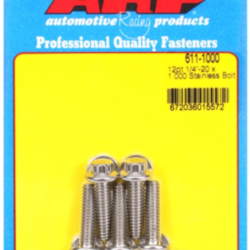 "1/4""-20 x 1.000 12pt SS bolts" (5pcs)