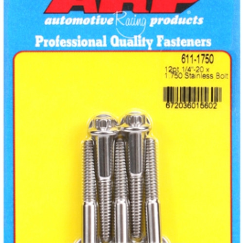 "1/4""-20 x 1.750 12pt SS bolts" (5pcs)