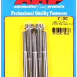 "1/4""-20 x 2.500 12pt SS bolts" (5pcs)