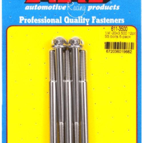 "1/4""-20 x 3.500 12pt SS bolts" (5pcs)