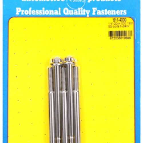 "1/4""-20 x 4.000 12pt SS bolts" (5pcs)