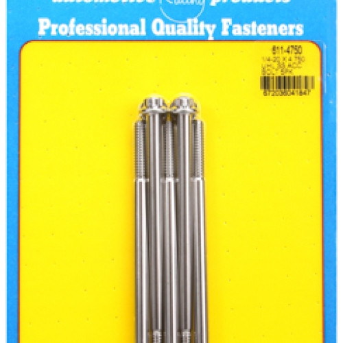 "1/4""-20 x 4.750 12pt SS bolts" (5pcs)