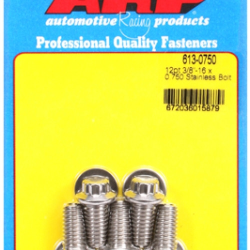 "3/8""-16 x 0.750 12pt SS bolts" (5pcs)