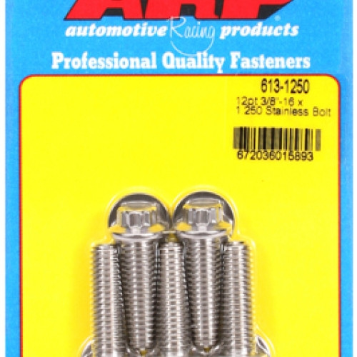 "3/8""-16 x 1.250 12pt SS bolts" (5pcs)