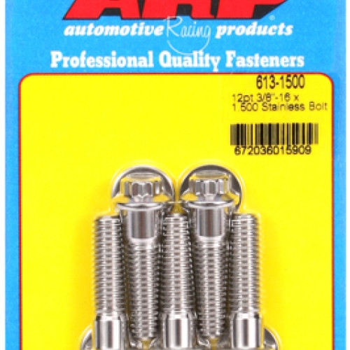 "3/8""-16 x 1.500 12pt SS bolts" (5pcs)