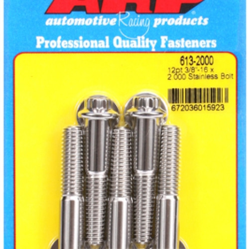 "3/8""-16 x 2.000 12pt SS bolts" (5pcs)