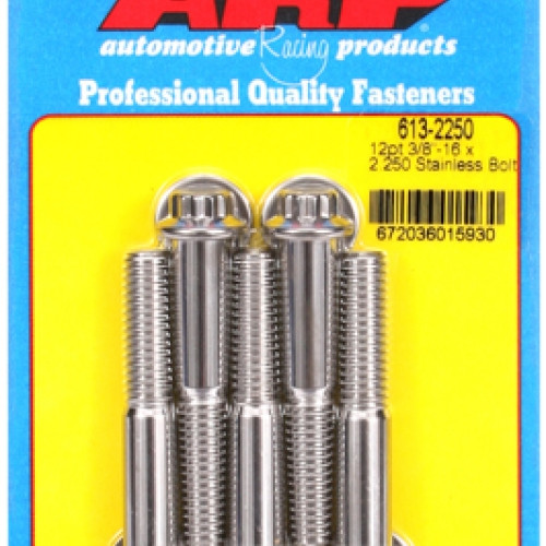 "3/8""-16 x 2.250 12pt SS bolts" (5pcs)