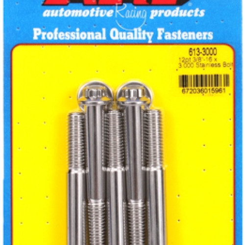 "3/8""-16 x 3.000 12pt SS bolts" (5pcs)