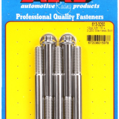 "3/8""-16 x 3.250 12pt SS bolts" (5pcs)
