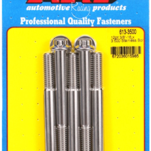 "3/8""-16 x 3.500 12pt SS bolts" (5pcs)