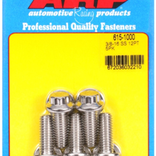 "3/8""-16 x 1.000 12pt 7/16 wrenching SS bolts" (5pcs)