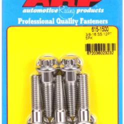   "3/8""-16 x 1.500 12pt 7/16 wrenching SS bolts" (5pcs)