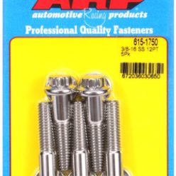   "3/8""-16 x 1.750 12pt 7/16 wrenching SS bolts" (5pcs)