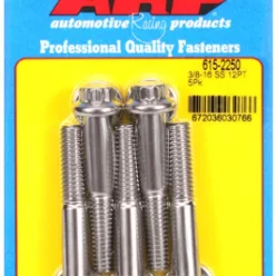   "3/8""-16 x 2.250 12pt 7/16 wrenching SS bolts" (5pcs)