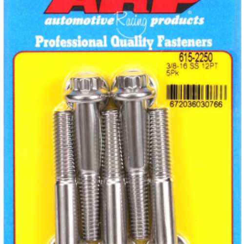 "3/8""-16 x 2.250 12pt 7/16 wrenching SS bolts" (5pcs)