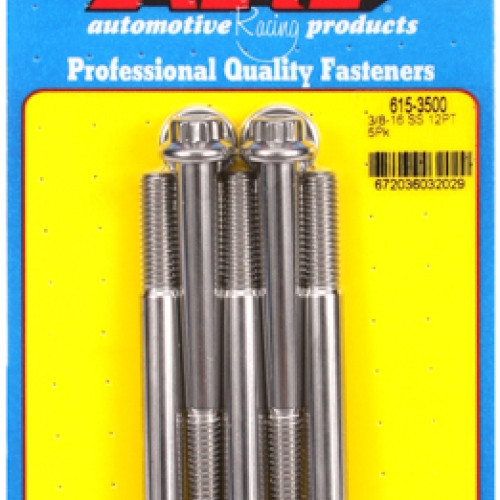 "3/8""-16 x 3.500 12pt 7/16 wrenching SS bolts" (5pcs)