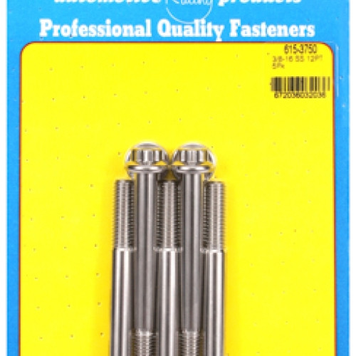 "3/8""-16 x 3.750 12pt 7/16 wrenching SS bolts" (5pcs)