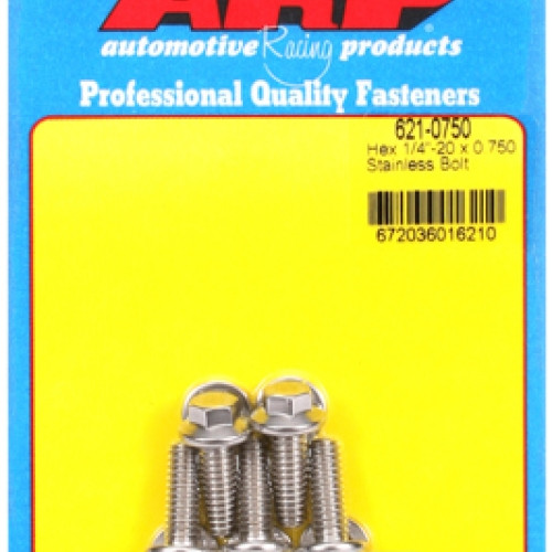 "1/4""-20 x 0.750 hex SS bolts" (5pcs)
