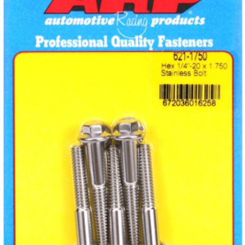 "1/4""-20 x 1.750 hex SS bolts" (5pcs)
