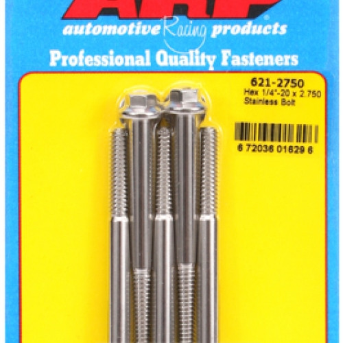 "1/4""-20 x 2.750 hex SS bolts" (5pcs)