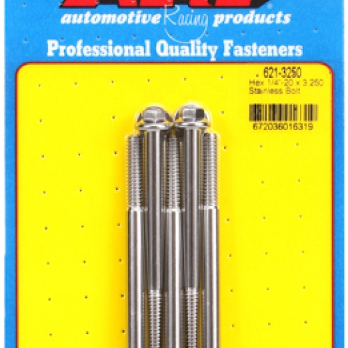"1/4""-20 x 3.250 hex SS bolts" (5pcs)