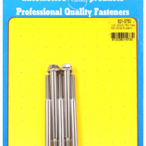 "1/4""-20 x 3.750 hex SS bolts" (5pcs)