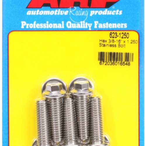 "3/8""-16 x 1.250 hex SS bolts" (5pcs)