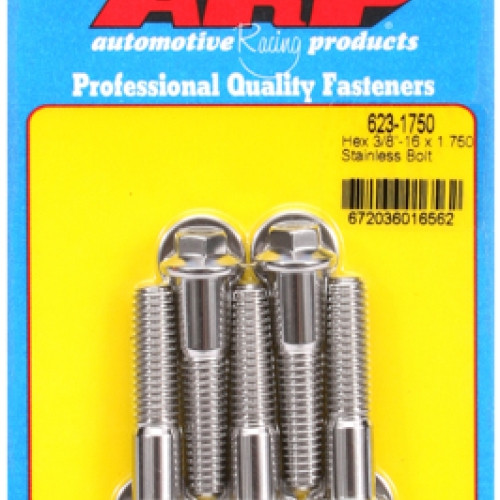 "3/8""-16 x 1.750 hex SS bolts" (5pcs)