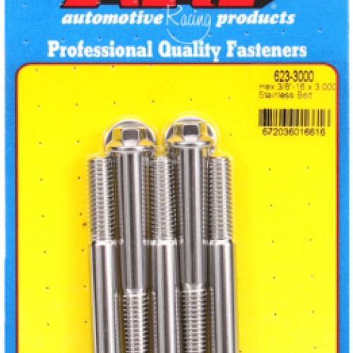 "3/8""-16 x 3.000 hex SS bolts" (5pcs)