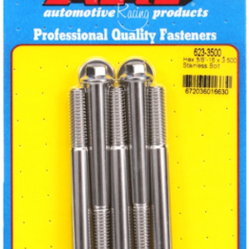 "3/8""-16 x 3.500 hex SS bolts" (5pcs)