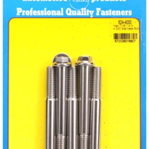 "7/16""-14 X 4.000 hex 1/2 wrenching SS bolts" (5pcs)