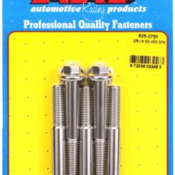   "3/8""-16 x 2.750 hex 7/16 wrenching SS bolts" (5pcs)