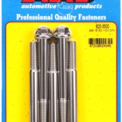  "3/8""-16 x 3.500 hex 7/16 wrenching SS bolts" (5pcs)