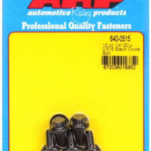 "1/4""-20 x 0.515 12pt black oxide bolts" (5pcs)
