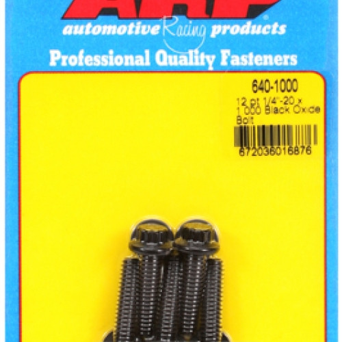 "1/4""-20 x 1.000 12pt black oxide bolts" (5pcs)