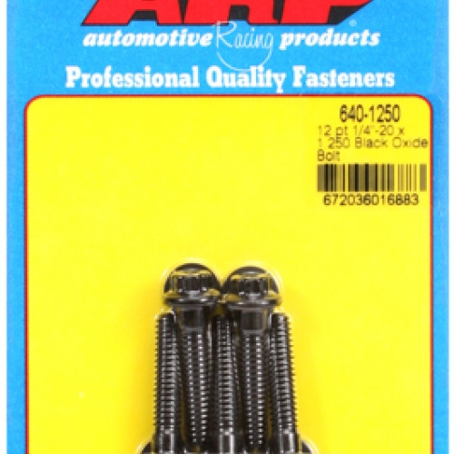 "1/4""-20 x 1.250 12pt black oxide bolts" (5pcs)