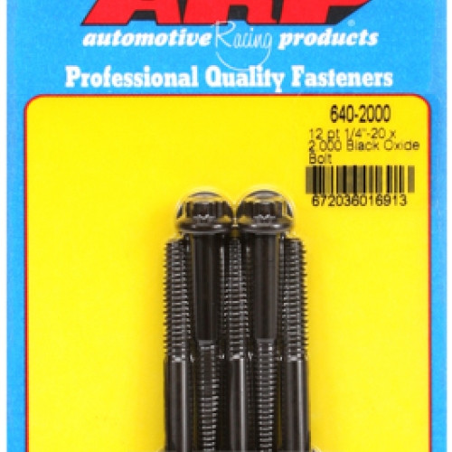 "1/4""-20 x 2.000 12pt black oxide bolts" (5pcs)