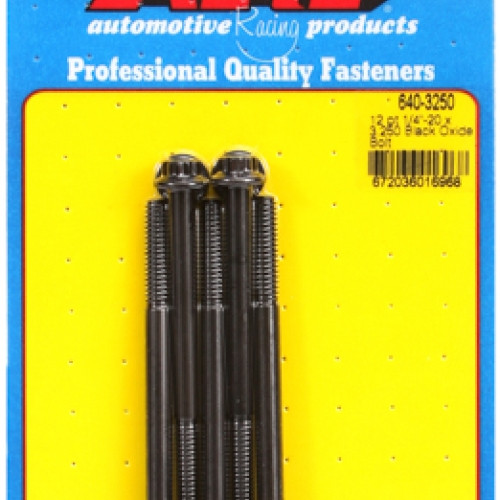 "1/4""-20 x 3.250 12pt black oxide bolts" (5pcs)