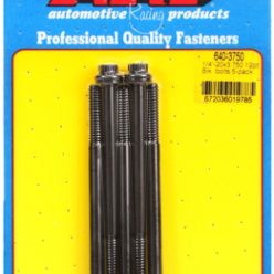   "1/4""-20 x 3.750 12pt black oxide bolts" (5pcs)