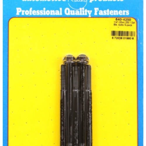 "1/4""-20 x 4.250 12pt black oxide bolts" (5pcs)