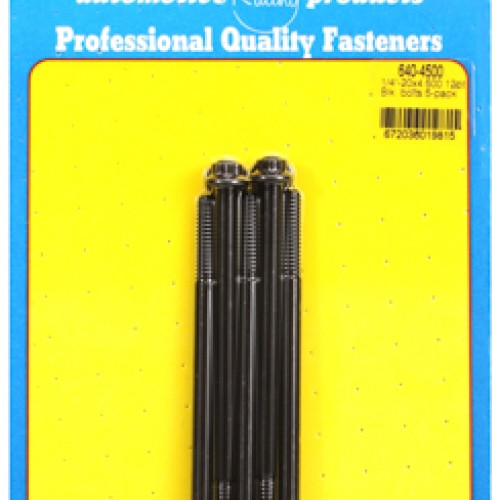 "1/4""-20 x 4.500 12pt black oxide bolts" (5pcs)